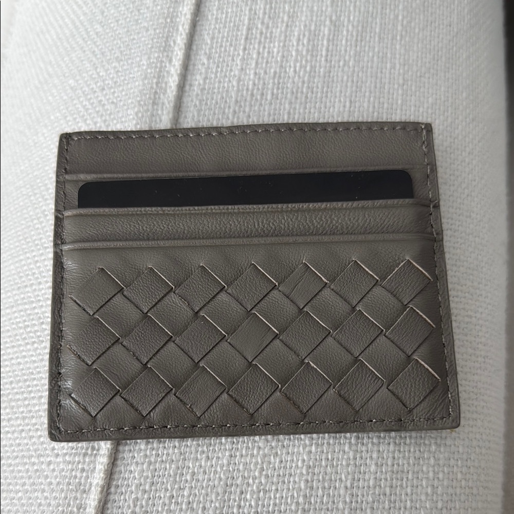 Gray Leather Card Holder